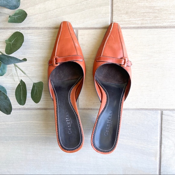 *Fits small* Cole Haan City Belted Leather Mules - Picture 2 of 7